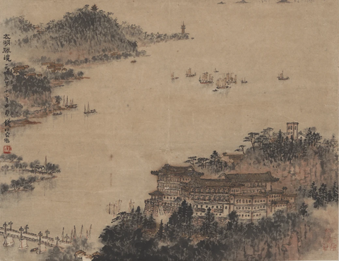 钱松岩-太湖胜景图轴42X54 