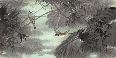 陈佩秋 花鸟 137×68 