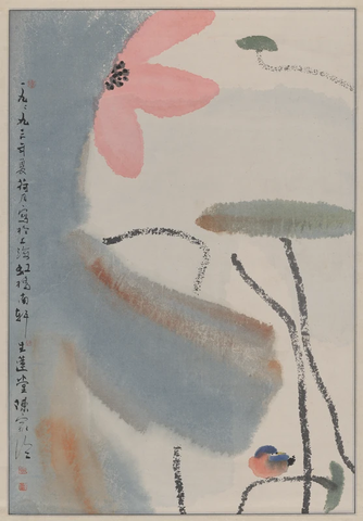 陈家冷-荷花图轴 