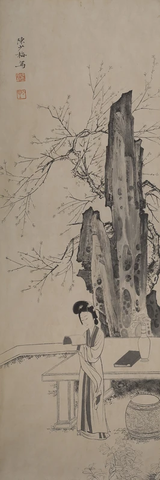 陈少梅-人物四条屏69×23×4-纸本镜片1 (1) 