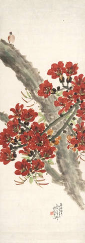 陈树人 岭南春色图轴 纸本39.7x112.9 