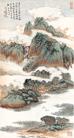 青绿山水图47x87 