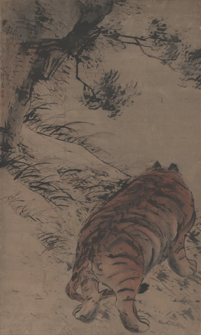 高其佩-猛虎图轴141X85