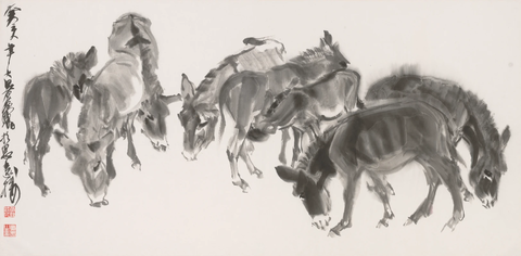 黄胄.八骏马 