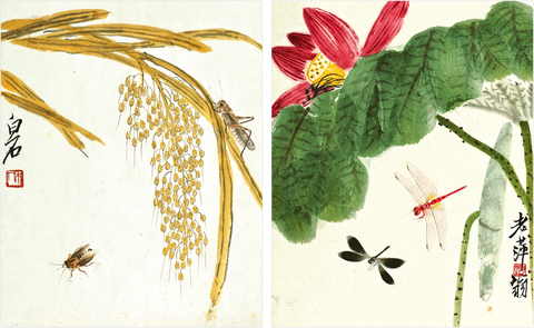 齐白石 稻谷加荷叶 