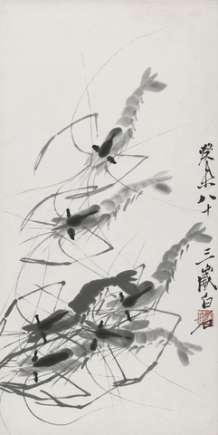 齐白石 虾（画芯）60×86 