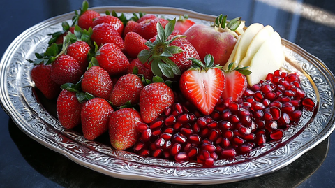 现拍草莓一盘草莓