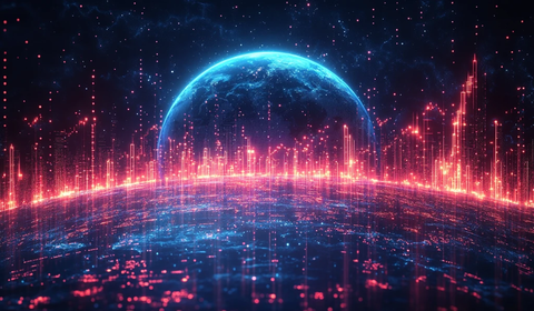 股市图表与地球