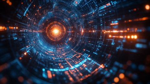 技术金融系统蓝白背景