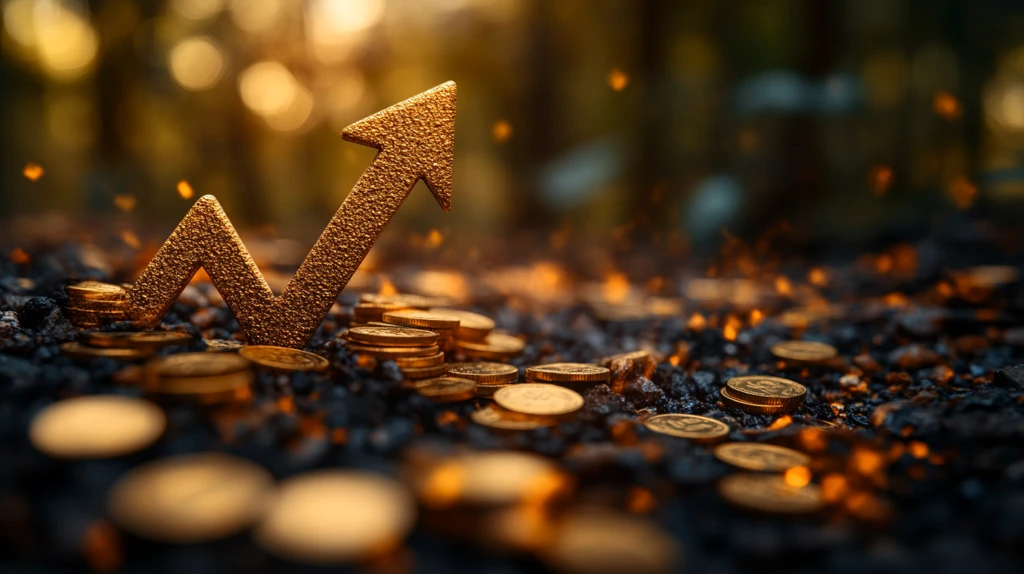 金币上升箭头图