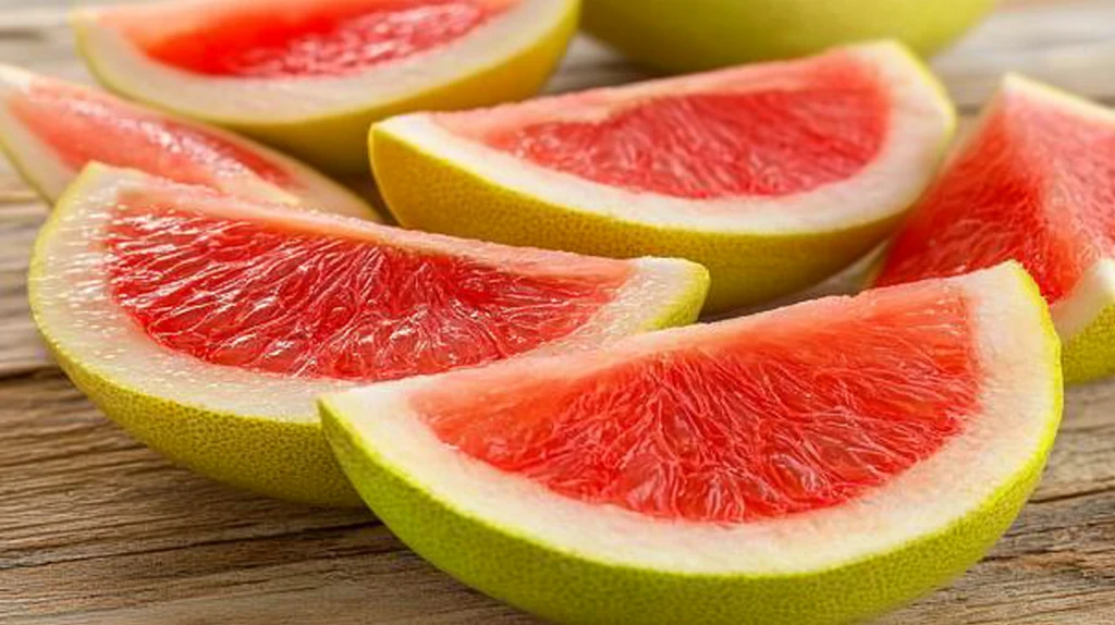 红心蜜柚高清特写图片