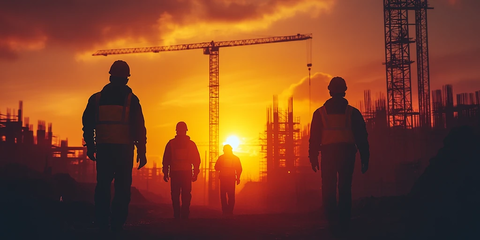 工程团队施工现场