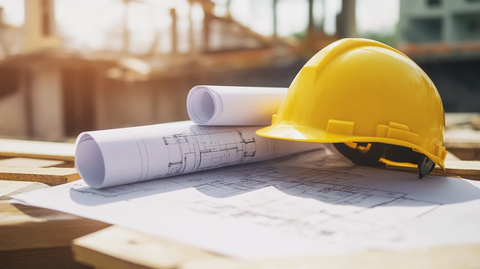 安全帽与工程图纸