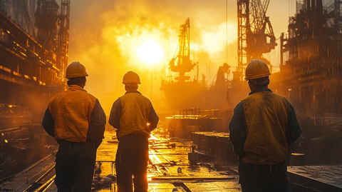 钢铁工人的背影