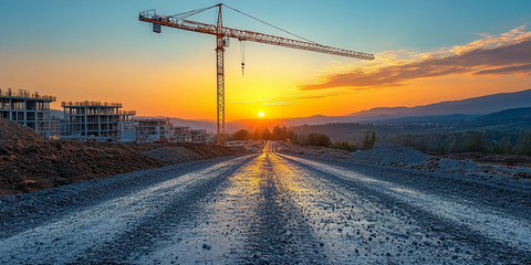 晨曦中的工地