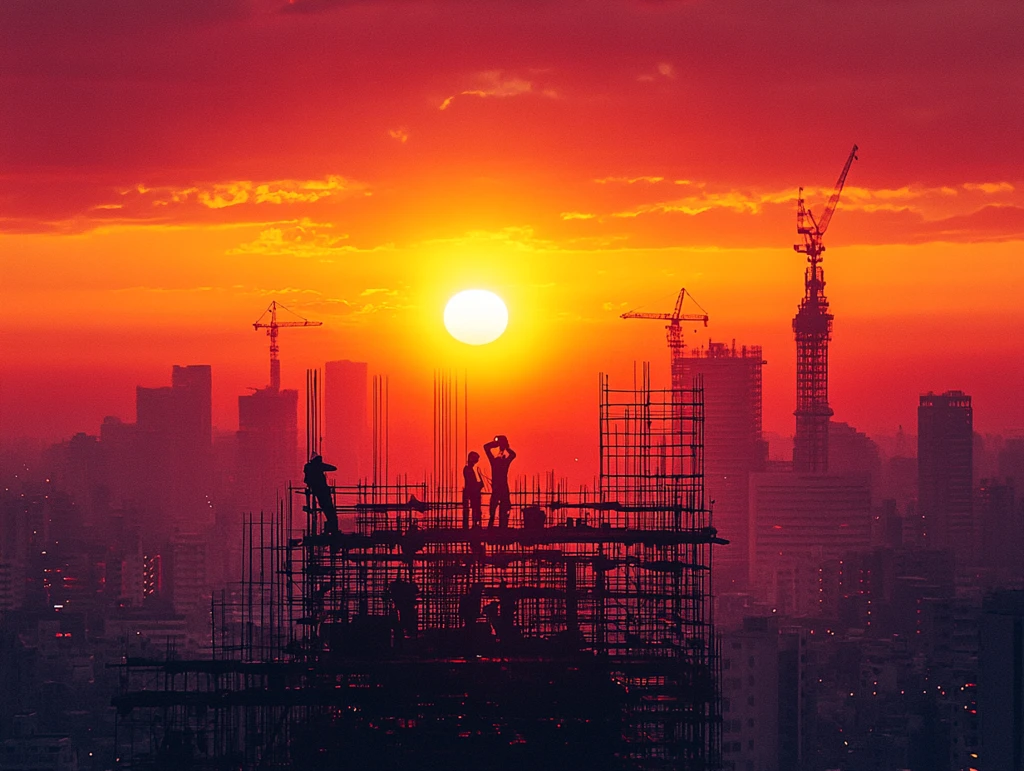 工人建筑夕阳红