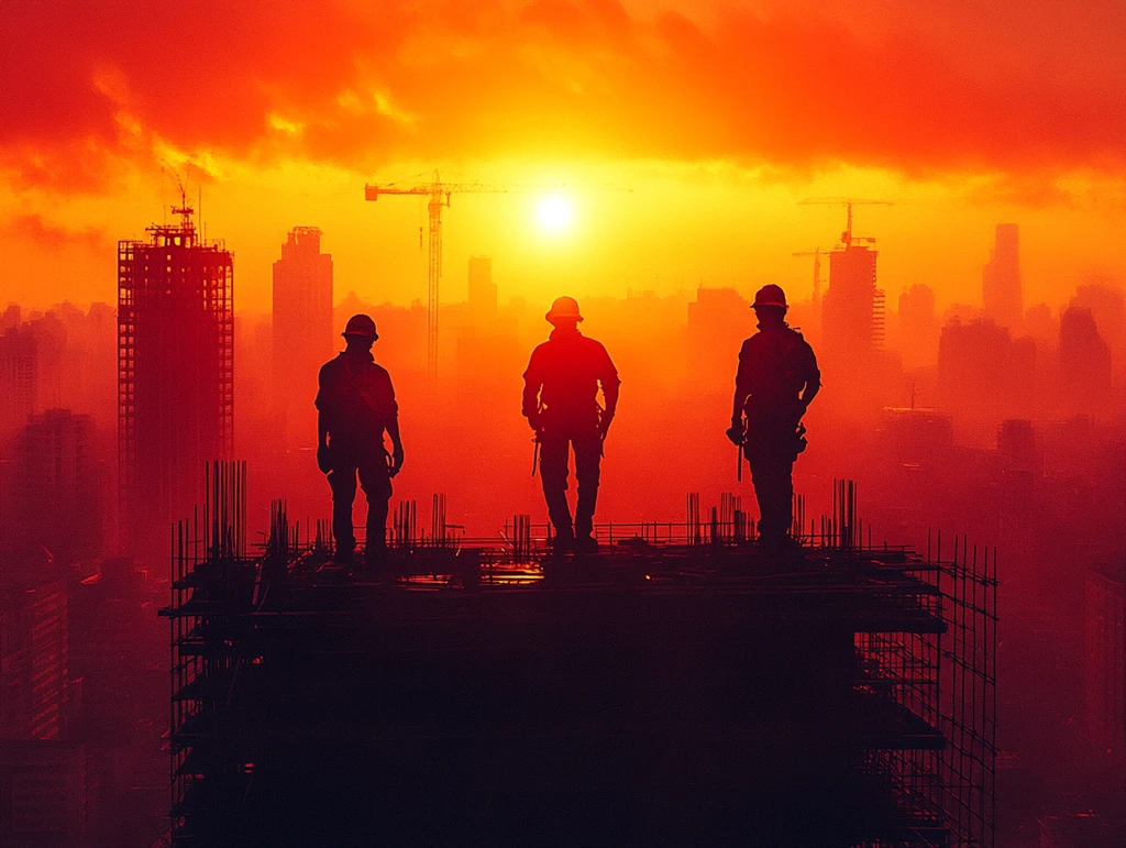 工人建筑夕阳红