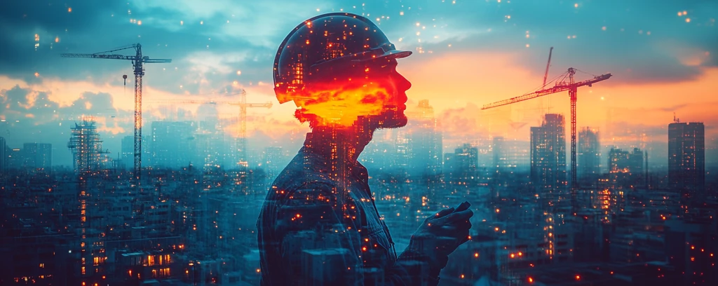 工人与建筑景象