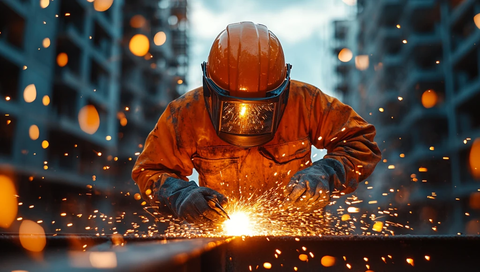焊接工人施工现场