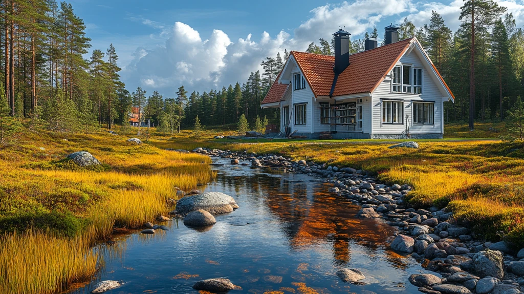 夏日建房背景图