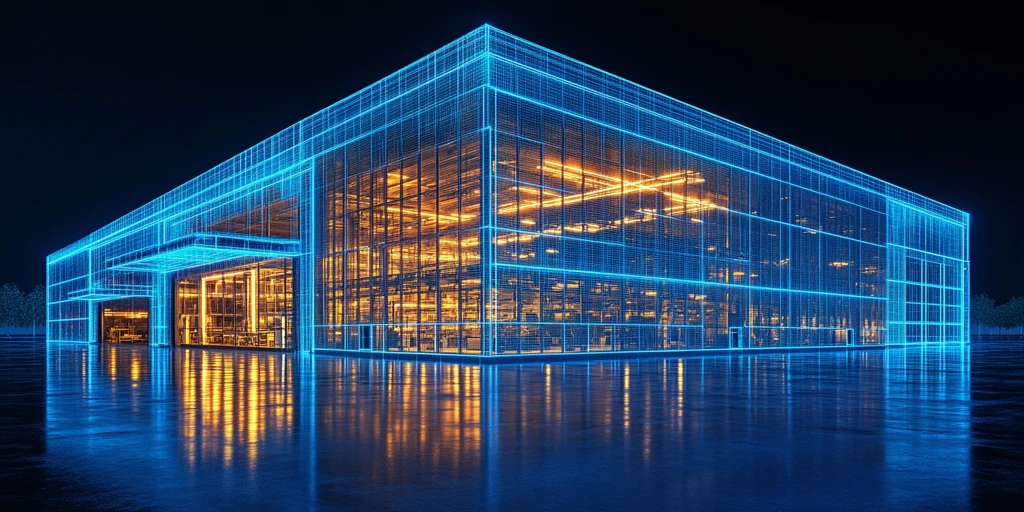 工业仓库线框图