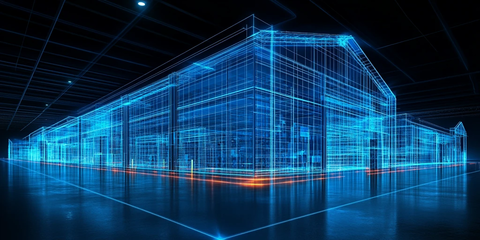 工业仓库线框图