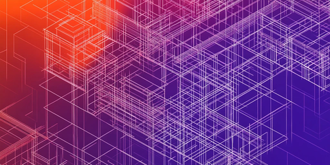 紫色橙色脚手架