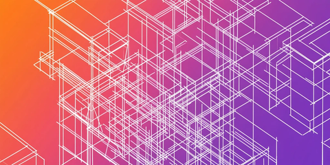 紫色橙色脚手架