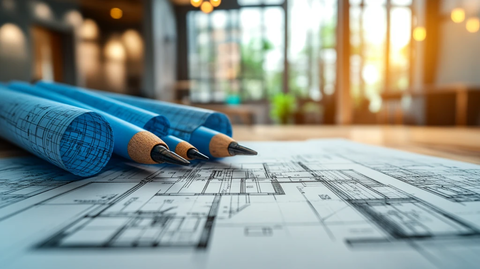 建筑蓝图与工具