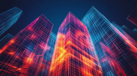 红蓝建筑设计图