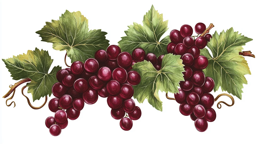 手绘写实葡萄