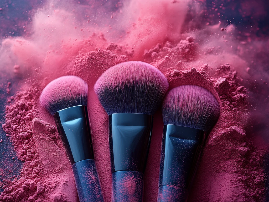 粉末中的化妆刷