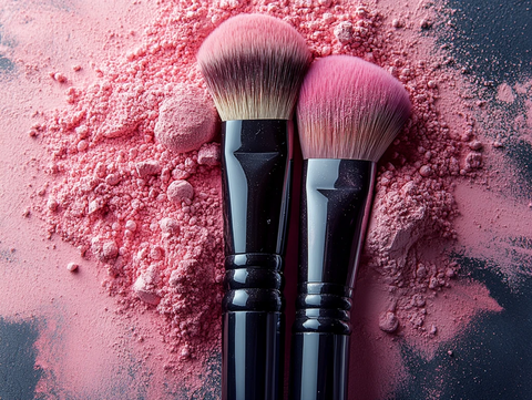 粉末中的化妆刷