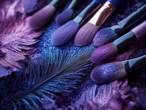 紫色氛围化妆工具