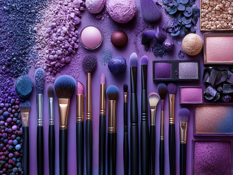 紫色氛围化妆工具
