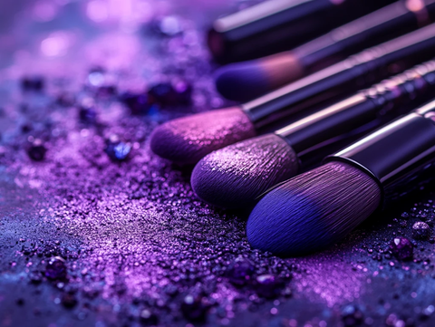 紫色氛围化妆工具