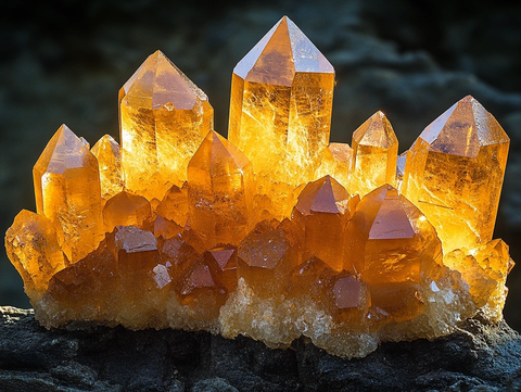 金透石英晶体群