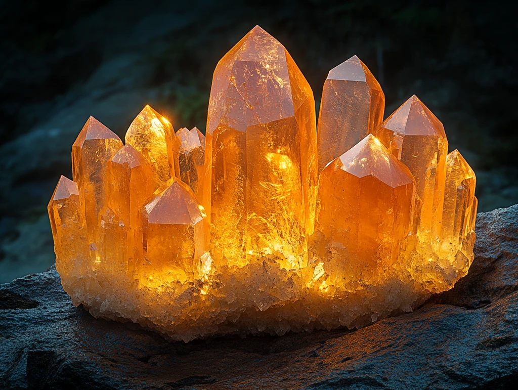 金透石英晶体群