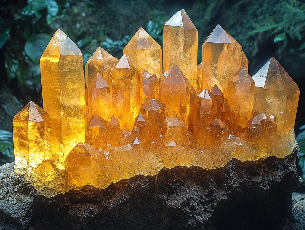 金透石英晶体群