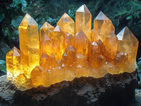 金透石英晶体群