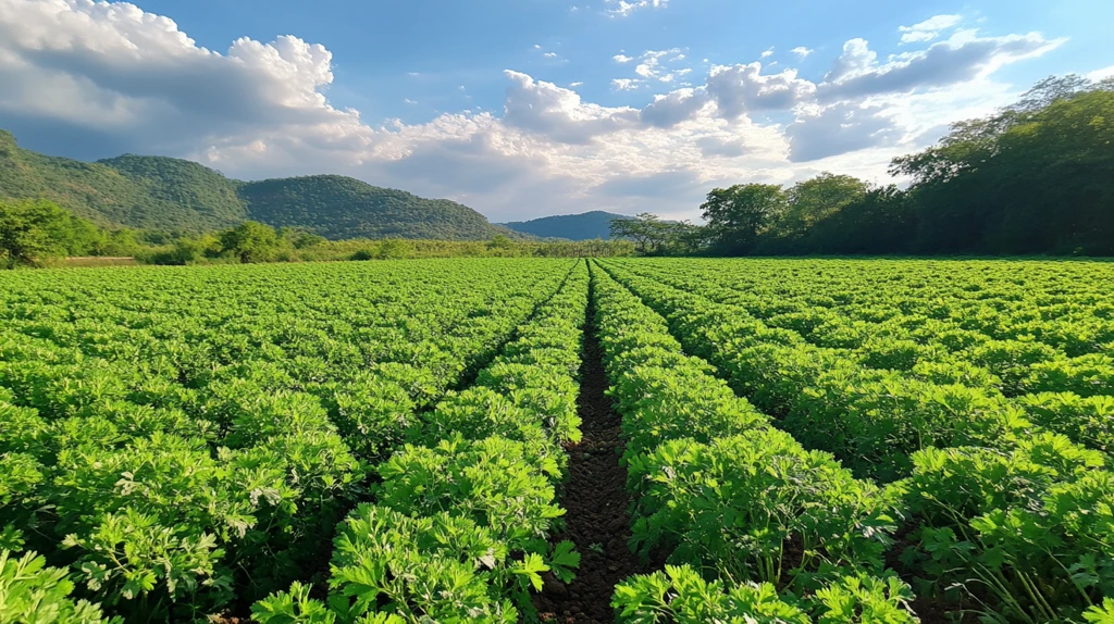 香菜田间种植场景