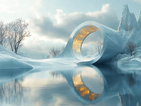 圆环与冰蓝景观