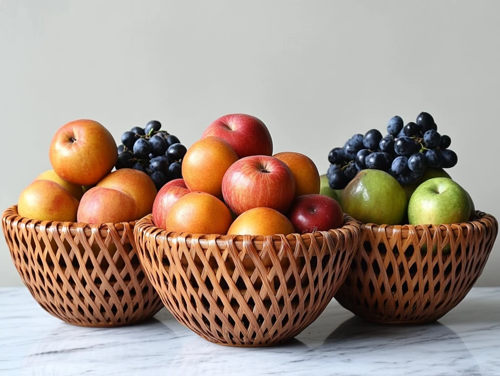 竹篮水果摆放