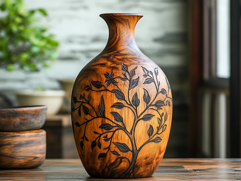 木瓶橄榄枝雕刻