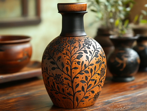 木瓶橄榄枝雕刻