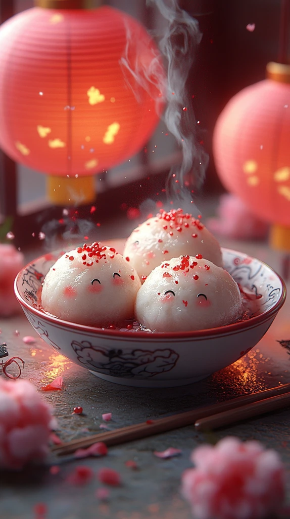 灯笼汤圆卡通图