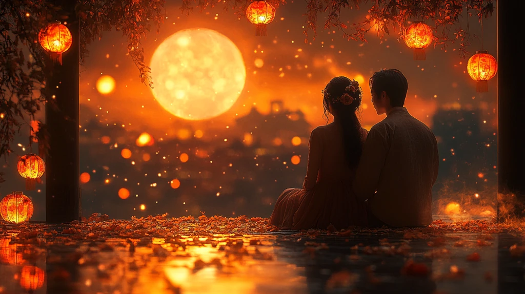 中秋月影团圆夜