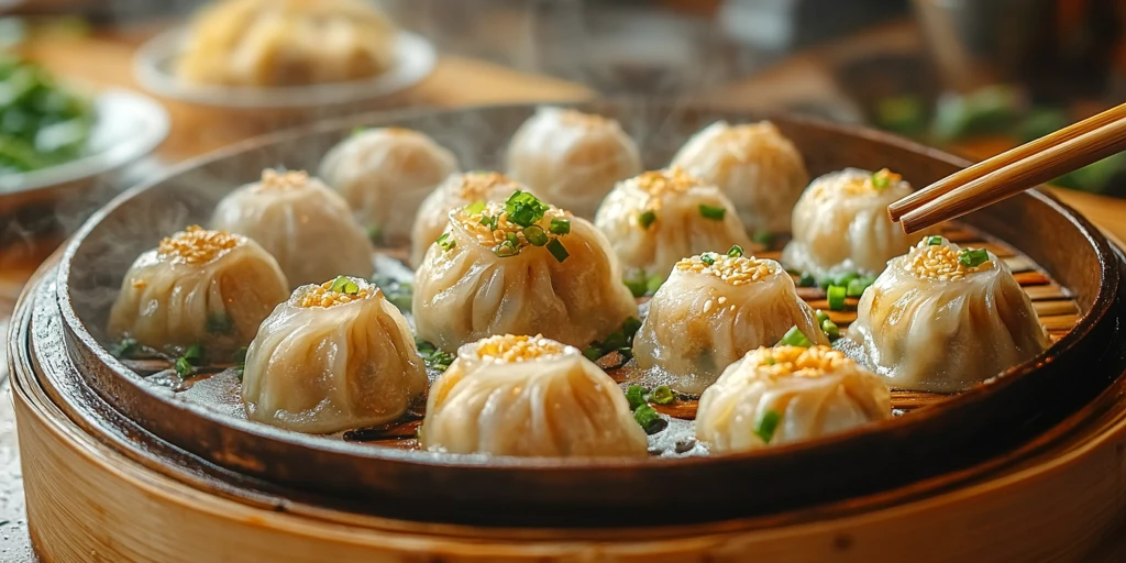 小笼包筷子夹取