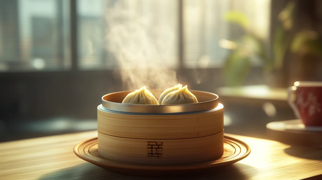 小笼包竹蒸笼美食