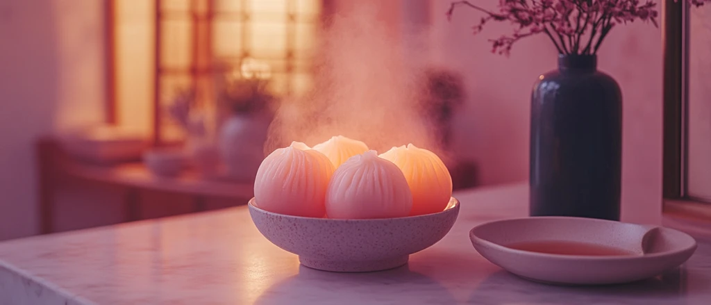 小笼包出锅醋碟